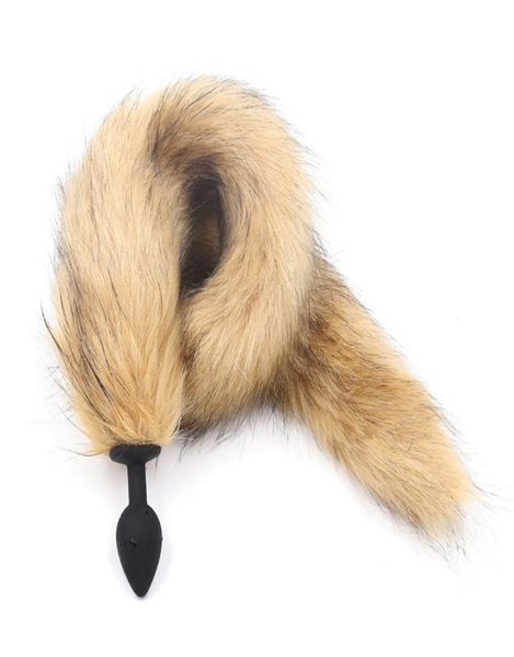 Long Fox Tail Anal Plug Silicone Anus Butt Plug dans des jeux pour adultes pour les produits sexuels érotiques fétiches Firting Toys for Women9068654