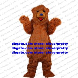 Long Fur Brown Bear Mascot Mascot Costume Grizzly Bear Ursus Arctos Cartoon Character Anime Suit Art Show Performn Acting Zx536