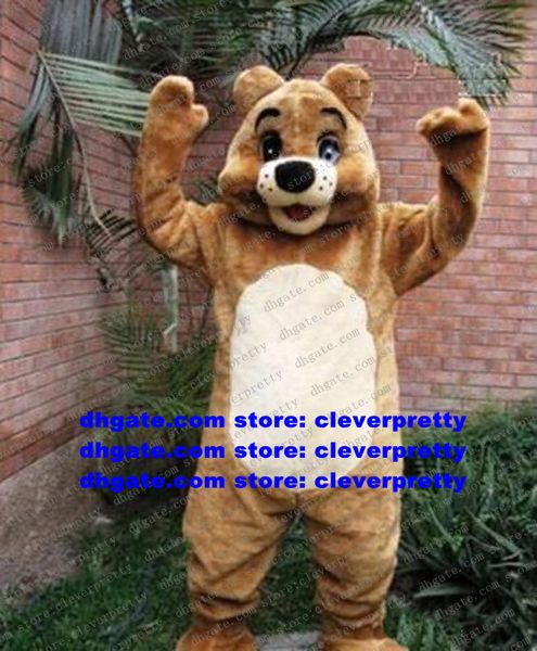 Long Fur Brown Bear Mascot disfraz de osos grizzly ursus arctos café oso adulto jardín jardín fantasia jubilee estadounidense zx2