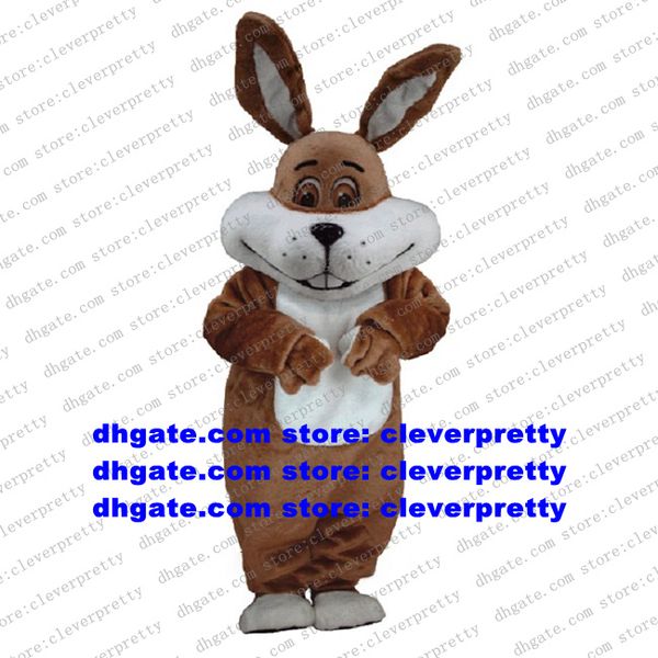 Disfraz de Mascota de conejito de Pascua marrón de piel larga Osterhase conejo liebre personaje de dibujos animados corte de cinta Cere tienda celebración zx2048