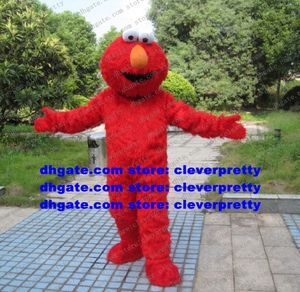 Lang bont Elmo Monster Cookie Mascot Costume volwassen stripkarakter Outfit Pak Commercial Strip Drive Wereld expositie CX2006