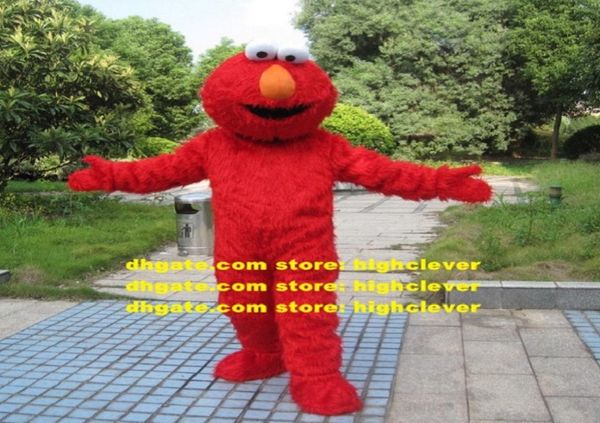 Long Fur Elmo Monster Cookie Mascot Costume Adulto de dibujos animados de caricatura Traje de traje a granos a granos divertidos CX20062862139