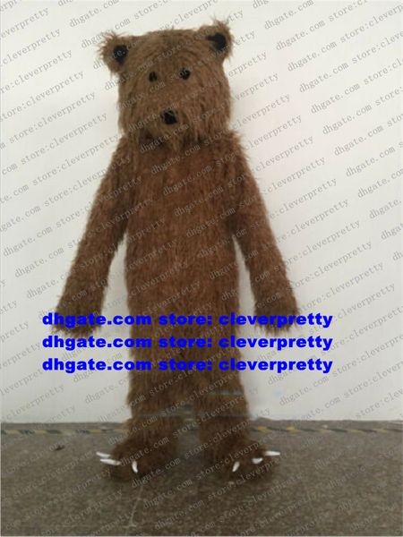 Costume de mascotte d'ours brun à fourrure longue Grizzly Bear Costume de personnage de dessin animé adulte Circularize Flyer Company Kick-off zx3011