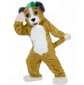 Disfraz de Mascota de perro Husky de piel larga, chaqueta de cuero, traje de Halloween, juego de rol, ropa publicitaria de Pascua de Navidad