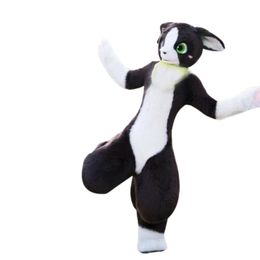 Lange vacht husky hond vos mascottekostuum fursuit halloween harige pak cartoon cartoon fancy dress kerstkarakteristieken