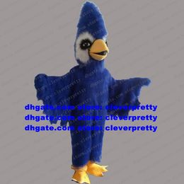 Costume de mascotte en fourrure longue, oiseau geai bleu Cyanocitta cristata aigle faucon, personnage adulte, nouveaux produits, cérémonie d'affaires zx31