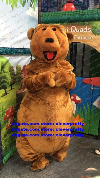 Costume de mascotte en fourrure longue léopard ours brun grizzlis personnage de dessin animé réunion annuelle thème de la télévision zx1522