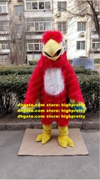 Costume de mascotte longue fourrure rouge perroquet perruche ara oiseau adulte personnage de dessin animé promotion des affaires carnaval des sports zz7657