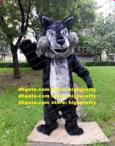Costume de mascotte de loup Coyote loup-garou en peluche longue fourrure, tenue de personnage de dessin animé pour adulte, activité de l'entreprise, faire les honneurs zz7819
