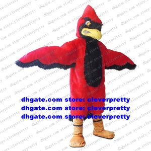 Long Fur Red Cardinal Linnet Lintwhite Mascot Costume Eagle Hawk Vulture Bird Character Big Party Grand Bodog Casino ZX1889