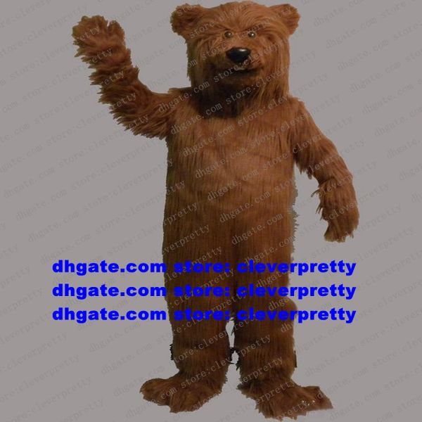 Costume de mascotte d'ours Selenarctos Thebetanus en fourrure longue, ours brun, grizzly, personnage adulte, hôtel, Pub, Anime, spectacle d'art, zx908