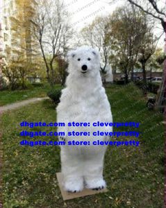 Longue fourrure blanc ours de mer mascotte Costume ours polaire adulte personnage de dessin animé tenue Costume Grand Bodog Casino film accessoires zx2900