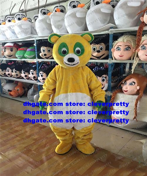 Longue fourrure jaune ours mascotte Costume adulte personnage de dessin animé tenue Costume grande famille rassemblement lancement de produit zx1329