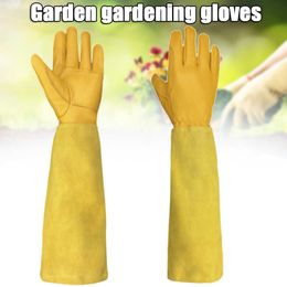 Guantes largos de jardinería Guantes de poda de rosas Guantes de jardín a prueba de espinas con guanteletes de protección de antebrazo largo KSI999 210622