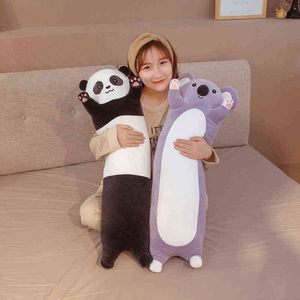 Lange Giant Panda Pluche Speelgoed Cylidrical Animal Bolster Kussen Koala Beer Gevulde Plushie 70-130cm Kinderen Slapende Vrienden Gift AA220314