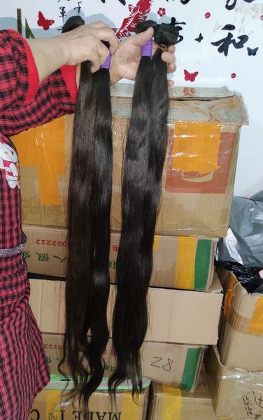 Cheveux longs chinois 38 40 42 44 pouces, bruts, vendeur d'asie de l'est, 4 lots, cuticules non traitées alignées, peuvent faire 613 couleurs