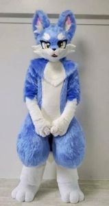 Lang haar Husky Fox Mascot Costume Halloween Cartoon Suit Rolspel Cartoon Furry Suit Outfits