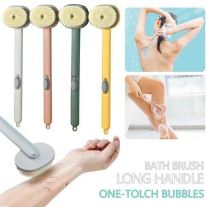 Bouchons de bain à longue poignée Hair doux exfoliant le corps de nettoyage des broussailles en frottements arrière masseur douche spa mousse de bain accessoires