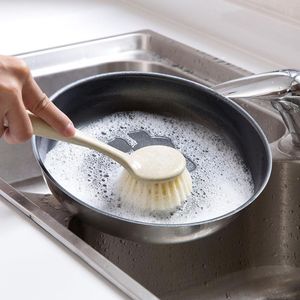 Brosse à casserole à Long manche, évier bol à vaisselle, brosse de nettoyage multifonctionnelle pratique pour enlever les taches, outils de nettoyage de cuisine