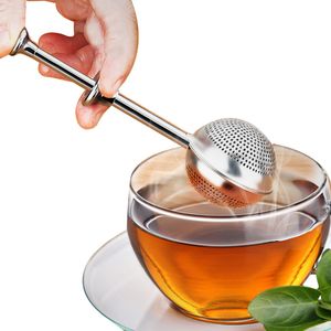 Lange handgreep Tea Ball roestvrijstalen thee -infuserfilter voor losse bladthee, herbruikbare fijne mesh thee -interval diffuser zeef voor beker en theepot