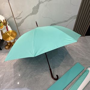 Parapluie à longue poignée avec lettre de luxe pour hommes Designer Golf Umbrella avec boîte cadeau Poignée en bois