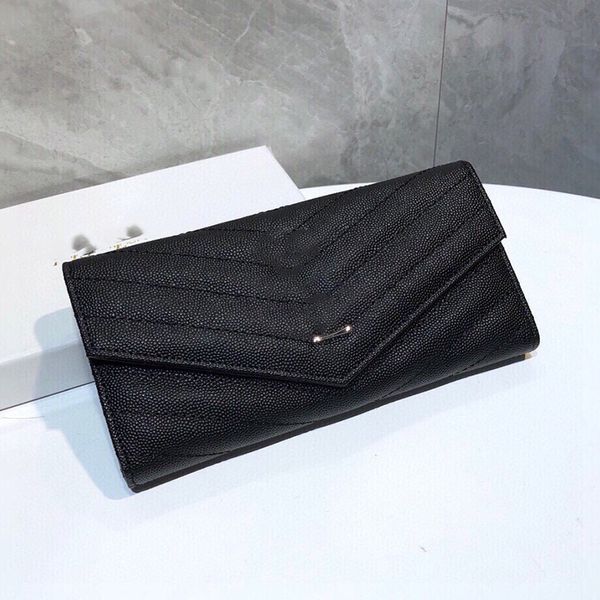 LONG haute qualité Womens Real Zipper Designers Short Wallets Mens Womens FOLD IN GRAIN DE POUDRE LEATHER Business Credit Card Holder Corn Purses Wallet