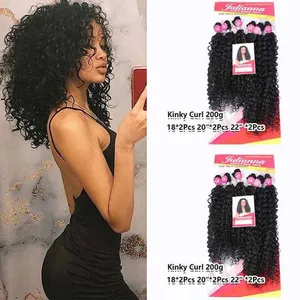 Long Kinky Curly Bundles Hair Extension Synthetic Curl Organic Fake Hair Water Wave 6PCS For Full Head Women Afro Curls