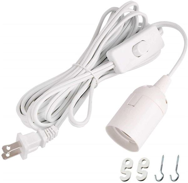 Cable de lámpara de luz colgante de farol largo Cable de extensión de 12 pies con interruptor de encendido/apagado o interruptor de engranaje para bombillas de base E26/E27