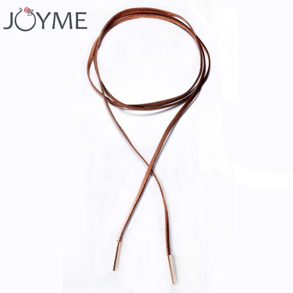 Long cuir corde chaîne collier ras du cou pour femmes Chokers collier bavette bohème Boho velours Chocker Colar noir marron couleur