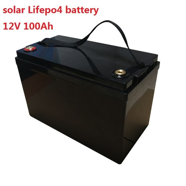 Batterie solaire Lifepo4 12.8v, longue durée de vie, 12V, 100ah, Lithium-Ion, pour camping-car, système solaire, Yacht, chariots de Golf