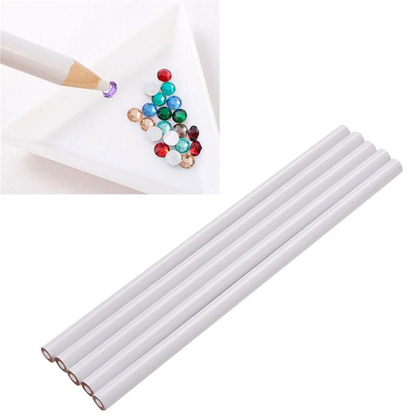 Long Nail Art Dotting Outils BOIS Strass Gem Cueillir Cristal Cire Crayon Stylo Sélecteur Strass Décoration 17.5 cm DIY conception NAB062