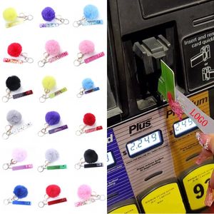 Lange nagels sleutelhanger kaarten Nail Behandelingen Clip Sleutel Ringen Creditcard Puller Pompom Sleutelhangers Acryl Debet Bankkaart Grabber