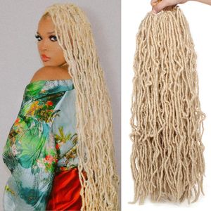 Long Ombre Blonde Nouveau Faux Locs Tressage Cheveux 18 24 30 36 Pouces Doux Faux Locs Crochet Cheveux