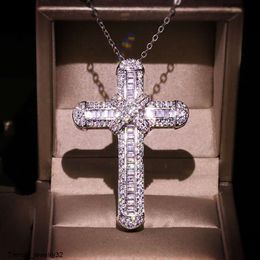 collier long pendentif zircon cz partage croix de mariage pour femmes bijoux hiphop