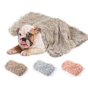 Longues couvertures en peluche pour animaux de compagnie Tapis de lit pour chien et chat Dormir en profondeur Couvertures minces douces pour l'été Hiver Lit Utiliser des couvertures Matelas pour chat 210915