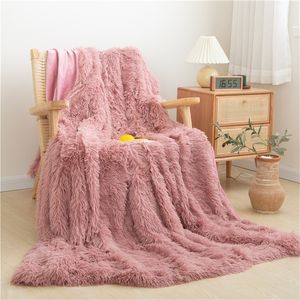 Couverture de canapé chaude ultra douce en peluche longue Couverture de lit Ensemble de couverture de lit pour enfants Adolescents Couverture réversible Couvre-lit Oreiller Shams Twin Full Queen 201222