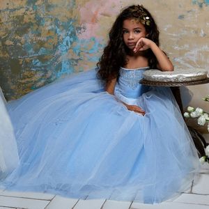 Long Princess Cendrillon Flower Girl Robes