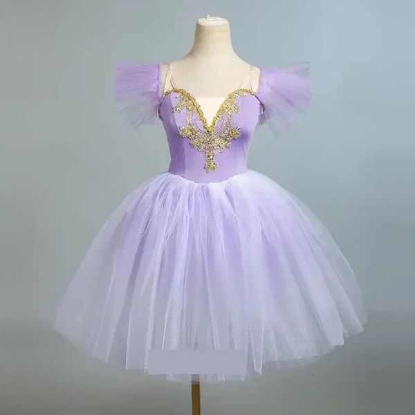 Long Professional Ballet Costume Classic Ballerina Performance Ballet Tutu Child Gird Girl Adult Princess Tutu Dance Ballet Robe 240416