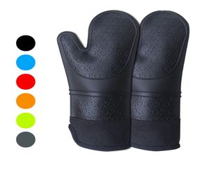 Gant de four en Silicone professionnel long porte-casseroles résistant à la chaleur gants de four flexibles sans danger pour les aliments poignée texturée antidérapante JK2005KD8237907