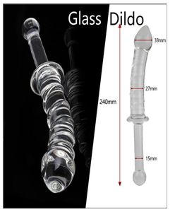 Lang Pyrex Glass Dildo Sex Toys Cristal Butt Anal Plug met handvat voor vrouw Lesbian Men6454793