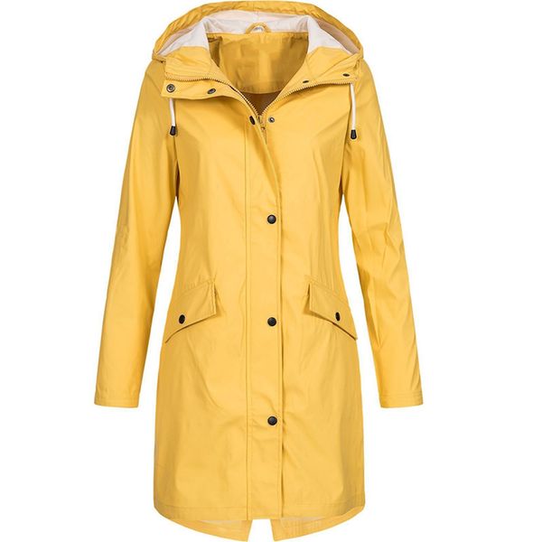 Long Raincoat Femmes À Capuchon Femmes Manteau De Pluie Imperméable Manteau De Vent Vestes Pluie Poncho Femme Trench Coat Capa De Chuva Idées Cadeaux 201015