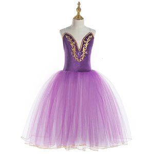 Long Romantic Ballet Tutu Sequins Girl Femmes Leotard Ballet Costume Performance Ballet Dance Dance Girls TUTU JURTS BALLERINA 240510