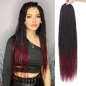 Trenzas largas senegalesas Trenzas de ganchillo Cabello Pre Looped Ombre Crochet Trenzado de cabello Peinados bohemios naturales Cornrows Two Strand Twists