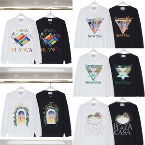 Camisa larga Hombres Mujeres Diseñadores Camisetas Camisetas Sudaderas Tops Hombre S Casual Pecho Letra Sudadera con capucha Lujo Casablanca Calle Ropa de manga larga Casablanc Camisetas