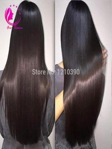 Peluca larga y sedosa de pelo humano liso en U para mujeres negras, parte lateral, peluca UPart brasileña virgen, color Natural52241723447256