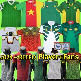 2024 Kameroen voetbaltruien 2023 Anguisissa Aboubakar Bassogog Player Versie Cameroun Retro 2002 Vest voetbal shirts t 1990 1994 1998 Mouwloze Mboma 90 94 98 23 24