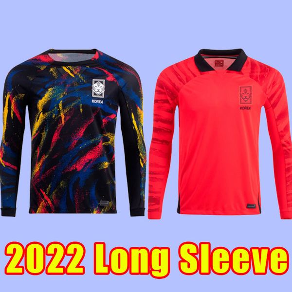 Manga larga 2022 Jerseys de fútbol del equipo nacional de Corea hijo Hwang Kim Jeong Sung Lee Kwon 22 23 Copa Mundial Sur 2023 Camisetas de fútbol coreano Versión Versión en casa en casa