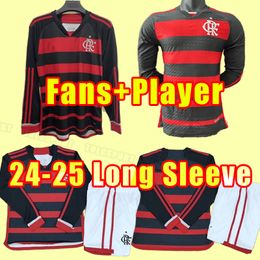 Lange mouw 24 25 Flamengo voetbaltruien 2024 Diego E.Ribeiro Gabriel B. Gabi Pedro Vidal de Arrascaeta Gerson B.Henrique Camisa Mengo Fans Player Versie Men Kids 2025