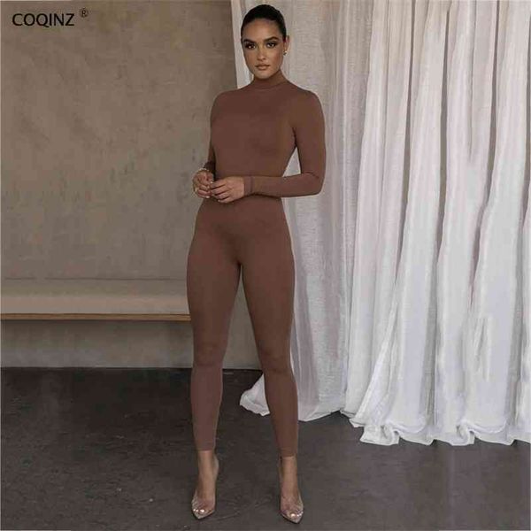 Body à manches longues femmes Sexy Body Femme Elegante col roulé combinaison noir vêtements corps salopette Macacao Feminino SUM2615A 210712