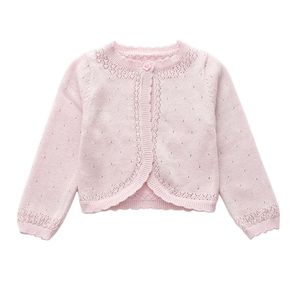 Enfants à manches longues Pull de cardigan rose 100% coton manteau de filles 1 2 3 4 6 8 10 11 ans Vêtements pour enfants 175023 L2405